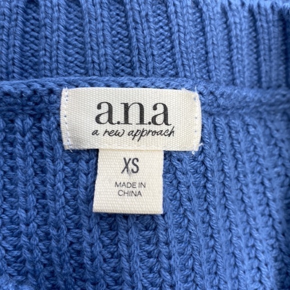 a.n.a Coronet Blue Knit Sweater XS NWT - Picture 3 of 6